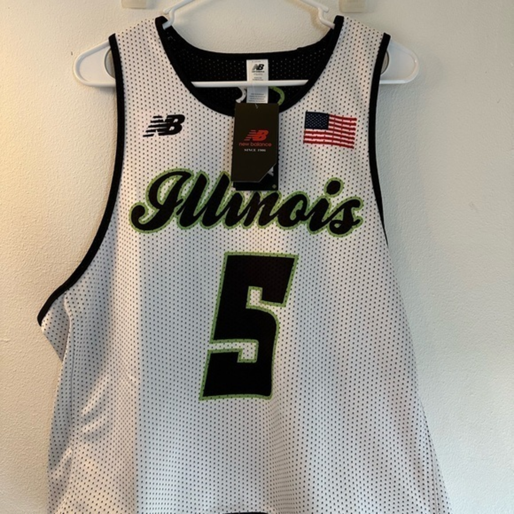New Balance Illinois 5 Running Reversible Jersey Men‎ Small S Black White DMTO18